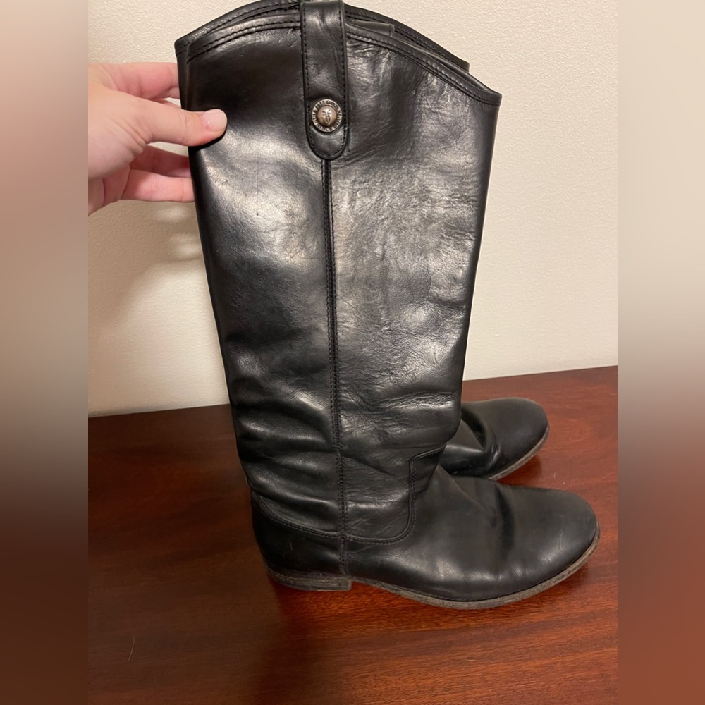 Melissa Button Frye Black Boots